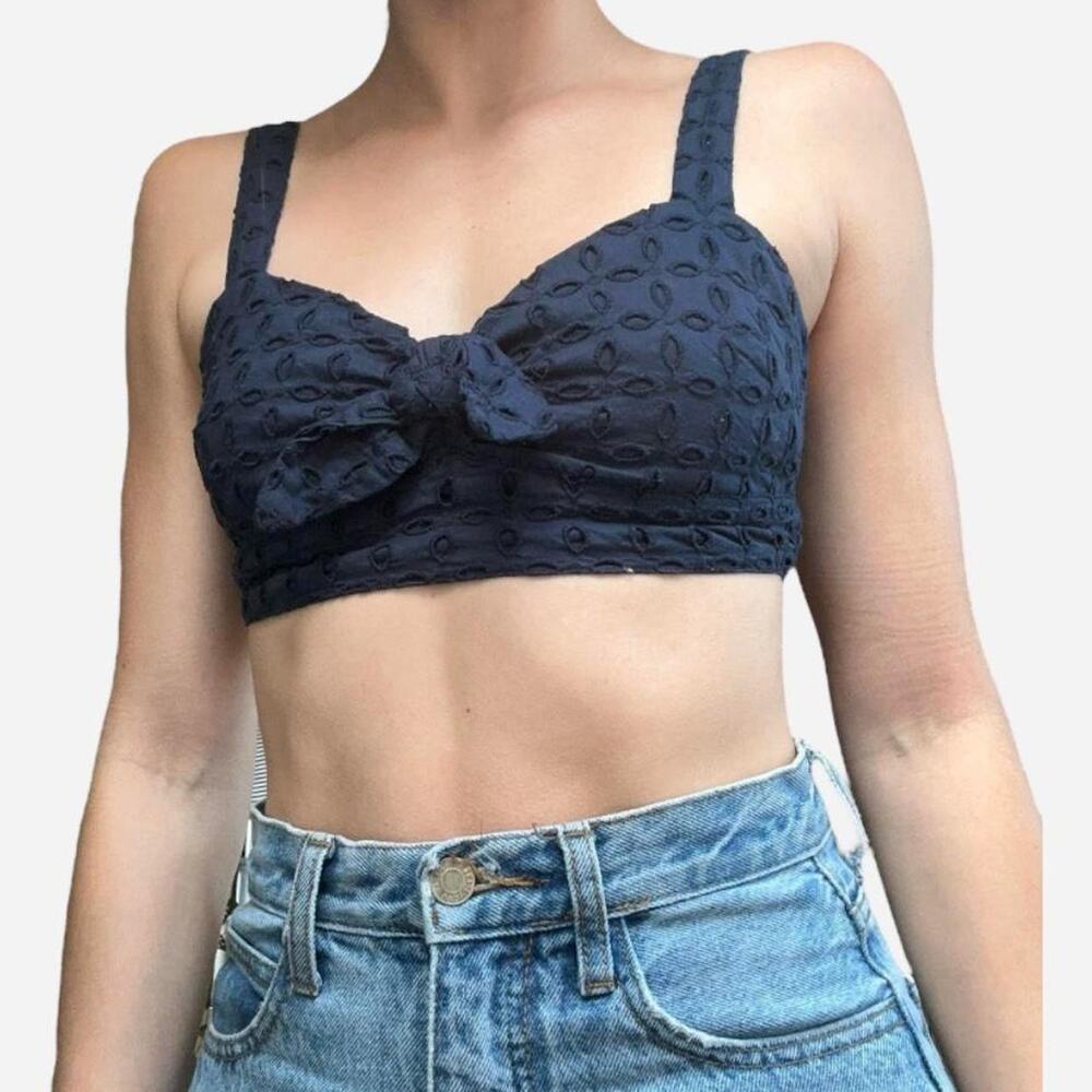 Abercrombie eyelet bra top cropped top party festival